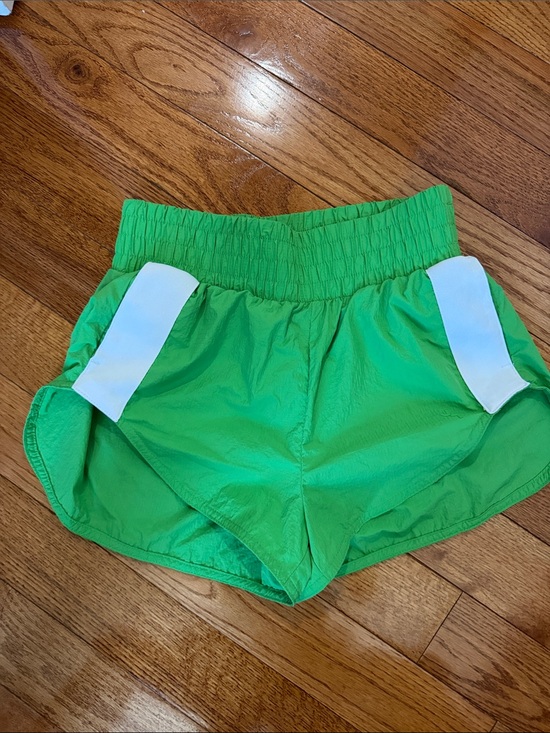 JoyLab Pants - JoyLab Bright Green Athletic Shorts with White Accents